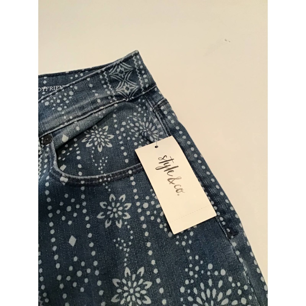 Style & Co Mid Rise Boyfriend Boho Jean True Tears - Picture 4 of 6